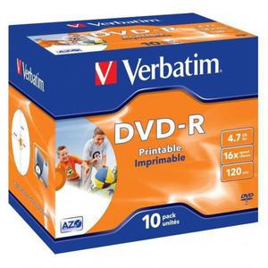 Verbatim DVD-R, 43521, DataLife PLUS, 10-pack, 4.7GB, 16x, 12cm, General, Advanced Azo+, jewel box, Wide Printable, do archiwizacj - 2878760776