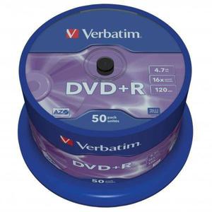 Verbatim DVD+R, 43550, DataLife PLUS, 50-pack, 4.7GB, 16x, 12cm, General, Advanced Azo+, cake box, Scratch Resistant, bez moliwo - 2878611505