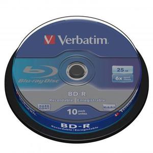 Verbatim BD-R, Single Layer 25GB, cake box, 43742, 6x, 10-pack, do archiwizacji danych - 2878057435