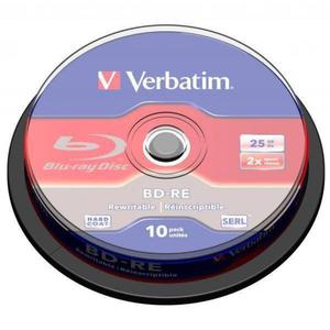 Verbatim BD-RE, Single Layer ScratchGuard Plus, 25GB, cake box, 43694, 2x, 10-pack, do archiwizacji danych - 2878611548