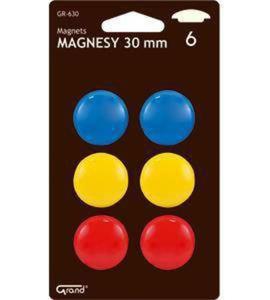 Magnesy 30mm Grand GR-630 130-1550 mix kolorw 6szt - 2878058154