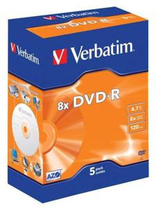 Pyta DVD-R 4,7GB 4x VERBATIM 43194 Video 5 szt. - 2878059255