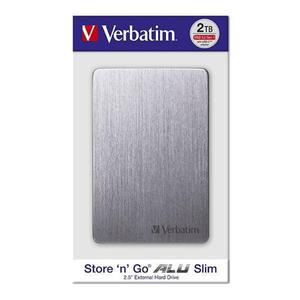 Verbatim zewntrzny dysk twardy, Store,n,Go ALU Slim, 2.5", USB 3.0, 2TB, 53665, szary, szczotkowane aluminium - 2878059290