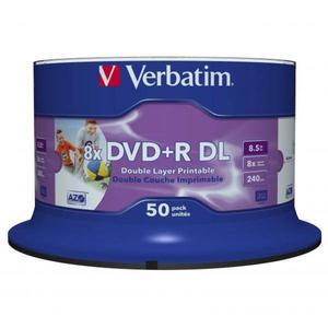 Verbatim DVD+R DL, Double Layer Wide Inkjet Printable, 43703, 8.5GB, 8X, spindle, 50-pack, 12cm, do archiwizacji danych - 2878063057