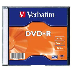 Verbatim DVD-R, Matt Silver, 43547, 4.7GB, 16x, slim box, 1 ks, bez moliwoci nadruku, 12cm, do archiwizacji danych - 2878419791