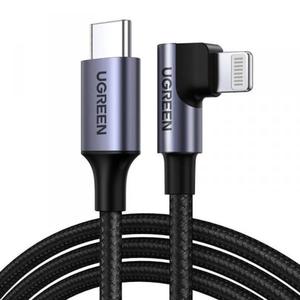 Kabel Lightning do USB-C ktowy UGREEN US305, PD, 3A, 1m (czarny) - 2878065463