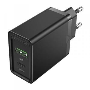 adowarka sieciowa EU USB-A (18W) USB-C (20W) Vention FBBB0-EU 2.4A PD3.0 (czarna) - 2878065477