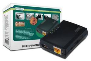 Digitus Wielofunkcyjny serwer wydruku/Print server 1xUSB 2.0 Hub sieciowy, NAS, 1x RJ45, LAN 10/100Mbps - 2878419806