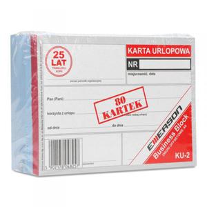 Druk akcydensowy karta urlopowa A6 EMERSON KU-2 80 kart. 5 bl. - 2878066275