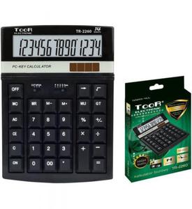 Kalkulator biurowy 14cyfr Toor Electronic TR-2260 120-1859 zasilanie solarne + bateria 200x140x23mm - 2878067407