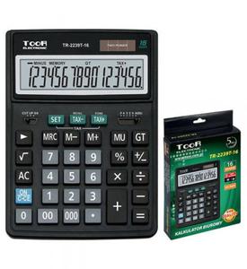 Kalkulator biurowy 16cyfr Toor Electronic TR-2239T 120-1452 zasilanie solarne + bateria 204x154x35mm - 2878067408