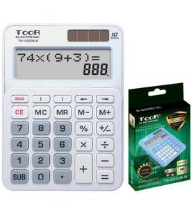 Kalkulator dwuliniowy 10cyfr Toor Electronic TR-1223DB-W 120-1900 biay zasilanie solarne + bateria 148x105x20mm - 2878067409