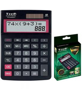 Kalkulator dwuliniowy 10cyfr Toor Electronic TR-2429DB-K 120-1903 zasilanie solarne + bateria 145x105x33mm - 2878067412