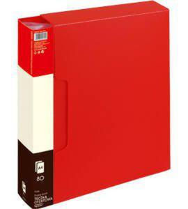 ALBUM OFERTOWY A4 GRAND 9008 120-1211 CZERWONY PVC 80 KIESZENI - 2878067483
