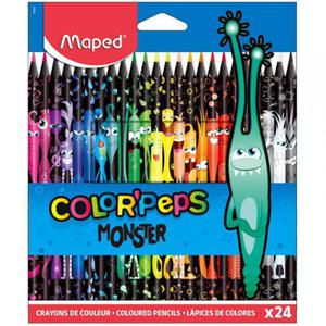 KREDKI MAPED COLORPEPS MONSTER W CZARNEJ OBUDOWIE TRJKTNE 24 SZT - 2881081464
