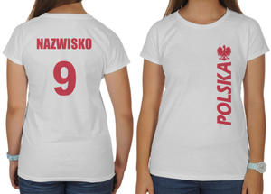 Koszulka damska kibica Reprezentacji Polska z nazwiskiem i numerem - 2861732065