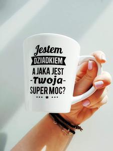 Kubek latte 350 ml Jestem dziadkiem a jaka jest twoja supermoc?kubek dziadka Adama outlet - 2861736548