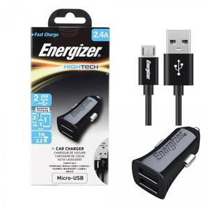 adowarka Samochodowa Energizer 2xUSB Czarna (DCA2BHMC3)+ Kabel microUSB - 2850938098