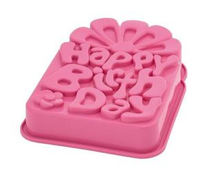 Pavoni - silikonowa forma do pieczenia Happy Birthday rowa - 2824447037