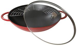 Staub - eliwny wok czerwony 37 cm - 2824447601