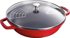 Staub - eliwny wok czerwony 30 cm - 2824447607