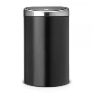 Brabantia - kosz na mieci Touch Bin - 40 L, czarny - pokrywa stal matowa FPP - 2824447891