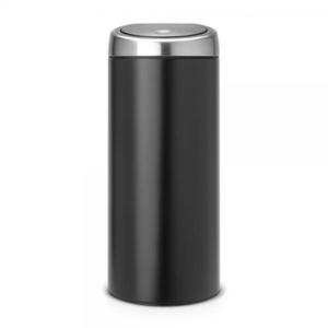 Brabantia - kosz na mieci Touch Bin - 30 L, czarny matowy - pokrywa stal matowa FPP - 2824447905