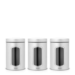 Brabantia - pojemniki kuchenne 3 szt. 1,4 l metaliczny szary - 2824448007