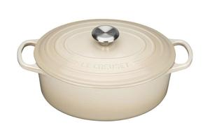 LeCreuset - brytfanna eliwna emaliowana Signature 27 cm 4,1 l kremowa - 2840729974