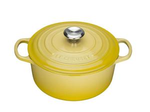 LeCreuset - brytfanna eliwna emaliowana Signature okrga 22 cm 3,3 l cytrynowa - 2840729996