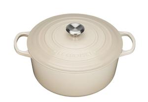 LeCreuset - brytfanna eliwna emaliowana Signature okrga 22 cm 3,3 l kremowa - 2840729997