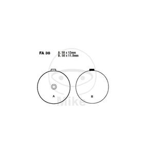 Klocki hamulcowe przd EBC FA038V (komplet 2 szt.) do Suzuki GS 500 E, GS 550 E Koa odlewane, GS 550 Koa szprychowane, GS 7 - 2873951761