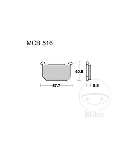 Klocki hamulcowe TRW Lucas MCB516 (2 szt.) do Kawasaki GPZ 1100 B, GT 750 P, Z 250 A, Z 250 J, Z 250 A, Z 400 J, Z 400 M GP, Z 4 - 2873435608