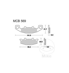 Klocki hamulcowe TRW Lucas MCB569 (2 szt.) do Kawasaki ER 500 A Twister, ER 500 B Twister, GPX 600 R, GPX 750 R, GPZ 500 S, GPZ - 2873435641