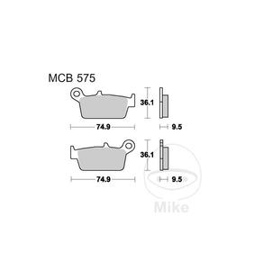 Klocki hamulcowe ty TRW Lucas MCB575RSI (2 szt.) do Gas Gas EC 125, EC 200, EC 250, EC 250 Racing, EC 300, EC 300 Racing, EC 4 - 2873705116