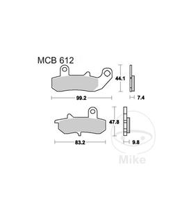 Klocki hamulcowe TRW Lucas MCB612 (2 szt.) do Suzuki DR 600 RU Dakar, DR 600 R Dakar, DR 650 RU, DR 650 RSU, DR 650 RS, DR 650 R - 2873435680