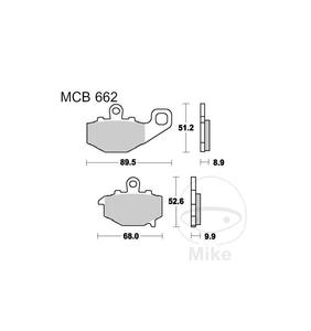 Klocki hamulcowe TRW Lucas MCB662 (2 szt.) do CFMOTO NK 650, NK 650 ABS, TK 650, TK 650 ABS ER-6F 650 A, ER-6F 650 E, ER-6F 650 - 2873435713