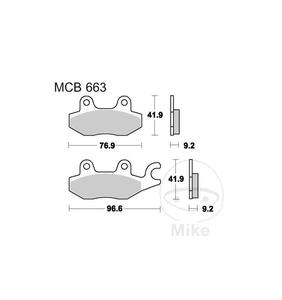 Klocki hamulcowe TRW Lucas MCB663 (2 szt.) do Aeon Elite 400 i, Elite 400 i ABS / AJS Bobber 125 Regal Raptor, Daytona 125 Regal - 2873435715