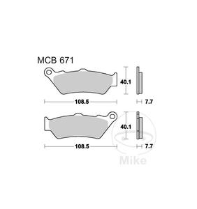 Klocki hamulcowe TRW Lucas MCB671 (2 szt.) do Aprilia ETV 1000 Caponord, ETV 1000 Caponord ABS, ETV 1000 Caponord Raid, Moto 650 - 2873435724