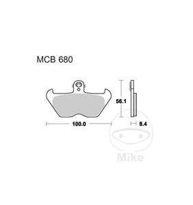 Klocki hamulcowe TRW Lucas MCB680 (2 szt.) do BMW K 100 RS4V, K 100 RS4V ABS, K 1200 RS Obrcz 5 cali z ABS, K 1200 RS Obrcz - 2873435734