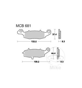 Klocki hamulcowe TRW Lucas MCB681 (2 szt.) do CFMOTO NK 650, NK 650 ABS, TK 650, TK 650 ABS ER-6F 650 A, ER-6F 650 E, ER-6F 650 - 2873435736