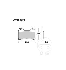 Klocki hamulcowe TRW Lucas MCB683 (2 szt.) do Aprilia Dorsoduro 750 SMV Factory, Dorsoduro 750 SMV Factory ABS, Dorsoduro 1200, - 2873435741