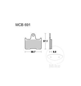 Klocki hamulcowe TRW Lucas MCB691 (2 szt.) do Harley Davidson XL 883 N Sportster Iron, XL 883 N Sportster Iron ABS, XL 883 R Spo - 2873705186