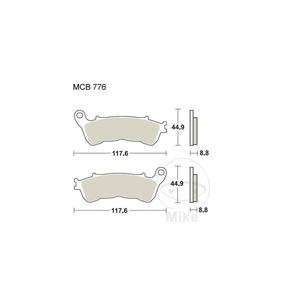 Klocki hamulcowe TRW Lucas MCB776SRM (2 szt.) do Honda FES 125 S-Wing, FES 125 A S-Wing ABS, FES 150 S-Wing, FES 150 A S-Wing AB - 2873435803