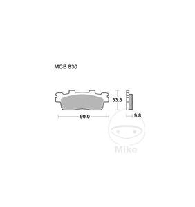 Klocki hamulcowe TRW Lucas MCB830SRM (2 szt.) do Kawasaki J 125 A, J 125 B ABS, J 125 C ABS, J 125 A Special Edition, J 125 B Sp - 2873705300