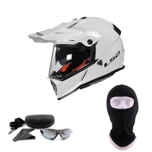 Kask LS2 MX436 Pioneer Evo White (okulary i kominiarka - GRATIS) - 2873730049