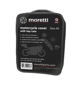 Pokrowiec na motocykl Moretti z kufrem, rozmiar: M (229x99x125) - 2874050458