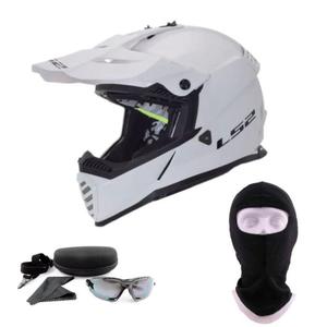 Kask LS2 MX437 Fast Evo Solid White (okulary i kominiarka - GRATIS) - 2873735480