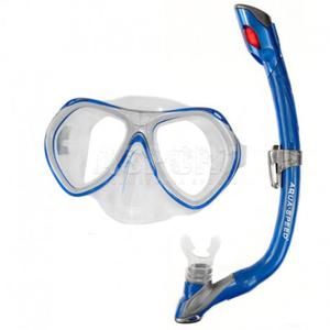 Fajka + maska nurkowa dla dzieci AURA + EVO niebieska Aqua-Speed