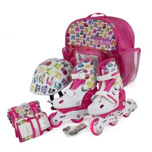 Rolki, wrotki dziecice, 2w1, regulowane + ochraniacze + kask BABY SKATE OWL Rozmiar: 26-29 - 2848037055